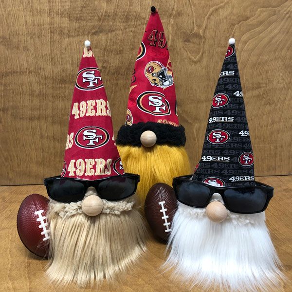 hand crafted NFL 49ers gnomes