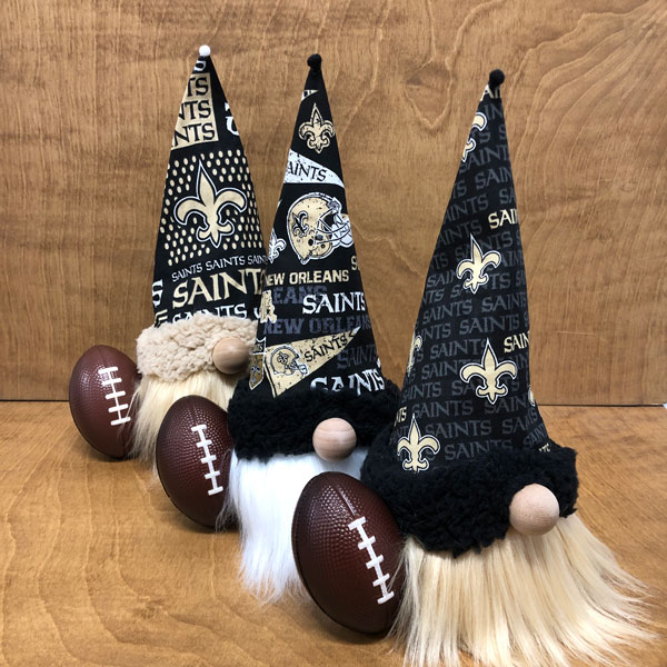 hand crafted NFL Saints gnomes
