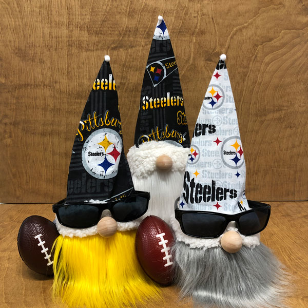 hand crafted NFL Steelers gnomes 
